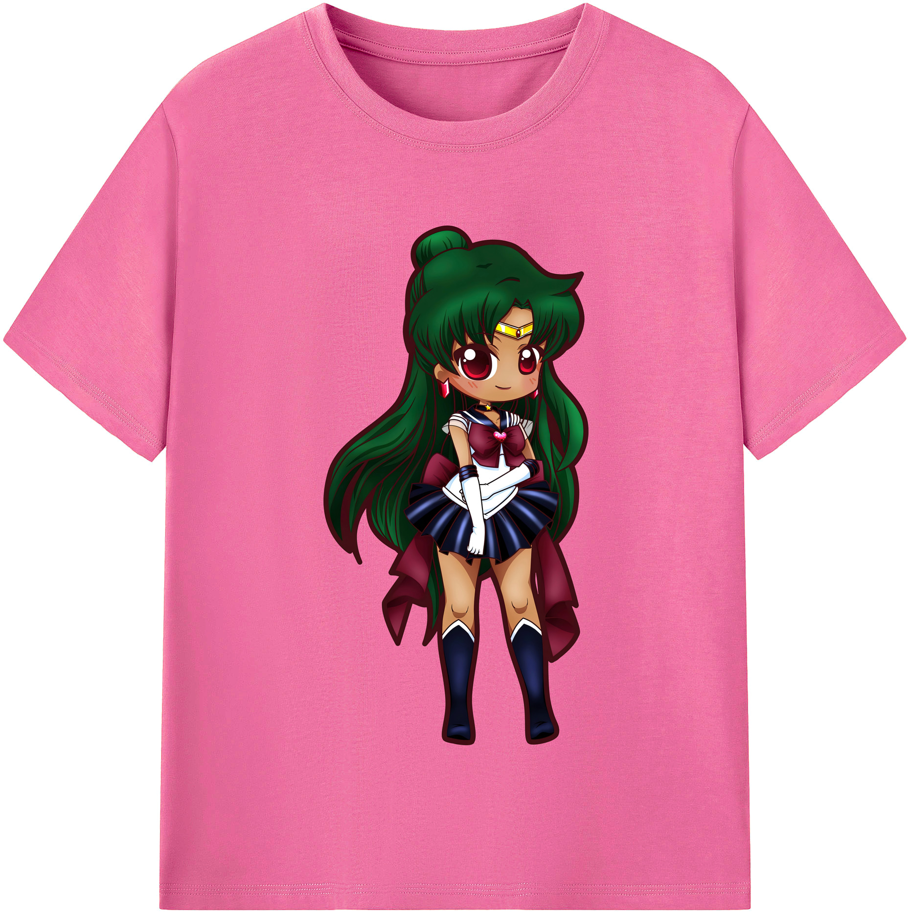 （画像用） 美少女戦士セーラームーン 冥王せつな Sailor Moon Meiou Setsuna レディースカジュアルプリントTシャツ（綿100％）